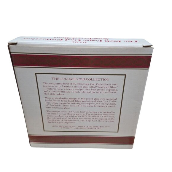 Avon 1876 Ruby Red Cape Cod Collection 1876 Glass Soup/Cereal Bowl  7.25 "w NOB - Picture 6 of 8